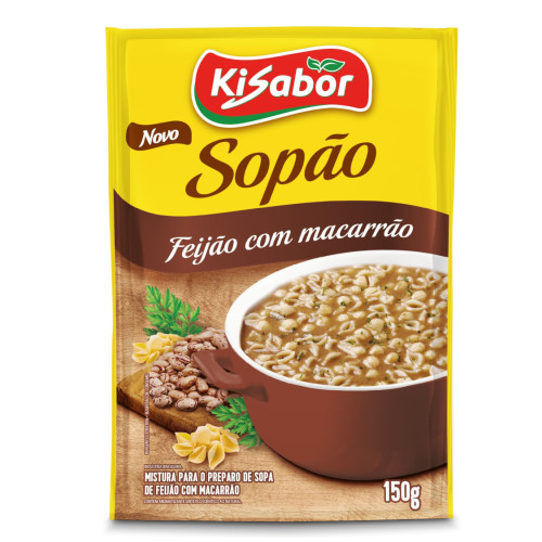SOPÃO KISABOR 150GR FEIJÃO COM MACARRÃO - CX COM 15 UN