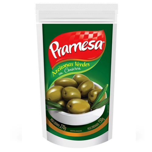 AZEITONA VERDE PRAMESA SACHÊ 150GR	COM CAROÇO - CX COM 24 UN
