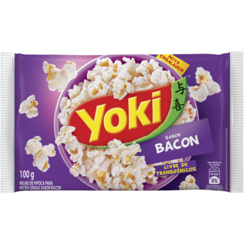PIPOCA PARA MICRO-ONDAS YOKI 100GR BACON - CX COM 36 UN