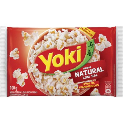 PIPOCA PARA MICRO-ONDAS YOKI 100GR NATURAL C/ SAL - CX COM 36 UN