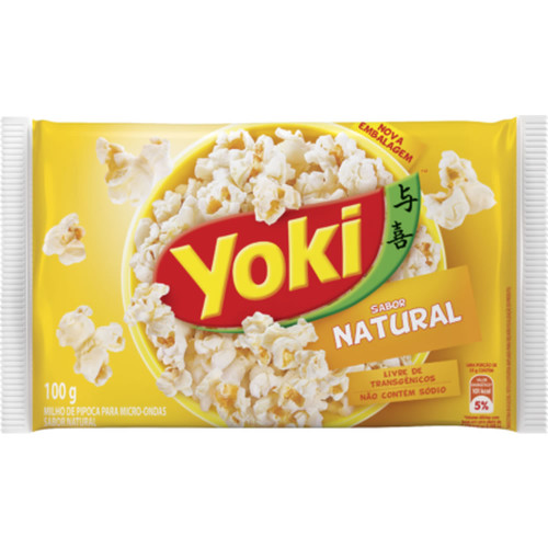 PIPOCA PARA MICRO-ONDAS YOKI 100GR NATURAL - CX COM 36 UN