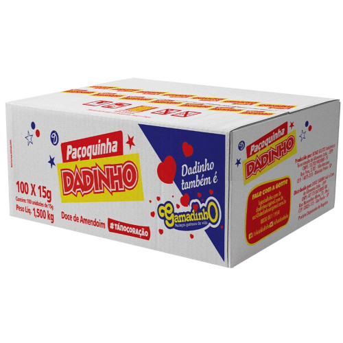 PAÇOCA DADINHO 15GR ROLHA FLOWPACK - CX COM 100 UN