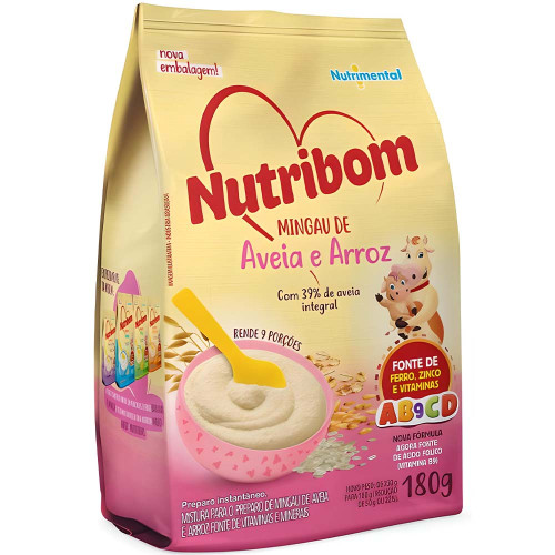 MINGAU NUTRIBOM SACHÊ 180GR AVEIA E ARROZ - CX COM 24 UN