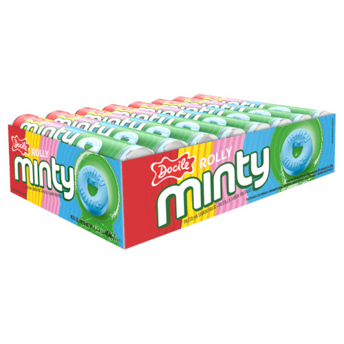 PASTILHA ROLLY MINTY DOCILE 29GR FRUIT - DP COM 12 UN