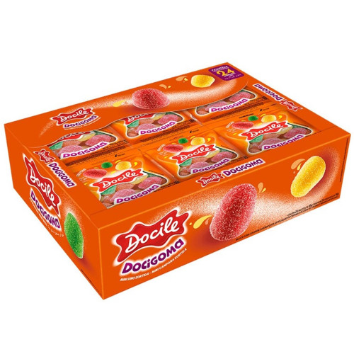 BALA DE GOMA MINI FRUTAS SORTIDAS DOCILE 18GR - DP COM 24 UN