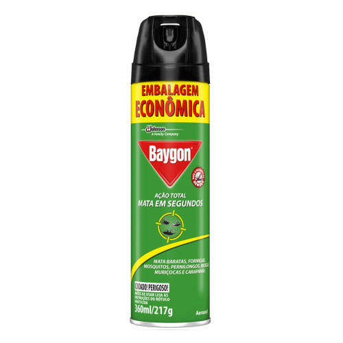 INSETICIDA AEROSOL BAYGON 360ML AÇÃO TOTAL - CX COM 12 UN