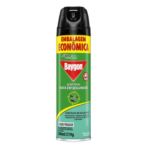 INSETICIDA AEROSOL BAYGON 360ML AÇÃO TOTAL EUCALIPTO - CX COM 12 UN