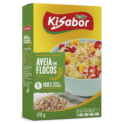 AVEIA EM FLOCOS KISABOR 170GR - CX COM 12 UN