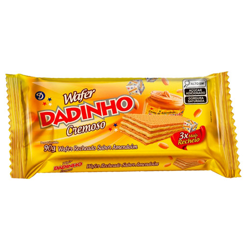 BISCOITO WAFER DADINHO 90GR TRADICIONAL - CX COM 50 UN