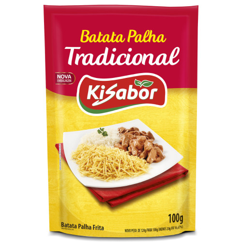 BATATA PALHA KISABOR 100GR TRADICIONAL - CX COM 20 UN