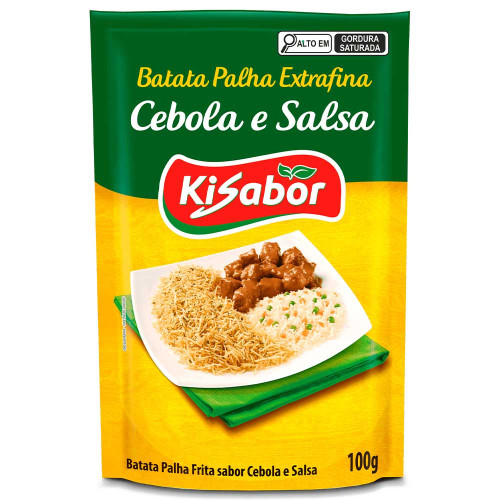 BATATA PALHA KISABOR 100GR CEBOLA E SALSA - CX COM 20 UN