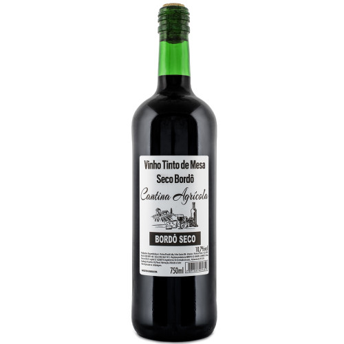 VINHO CANTINA AGRÍCOLA VIDRO 750ML SECO BORDÔ -  CX COM 12 UN