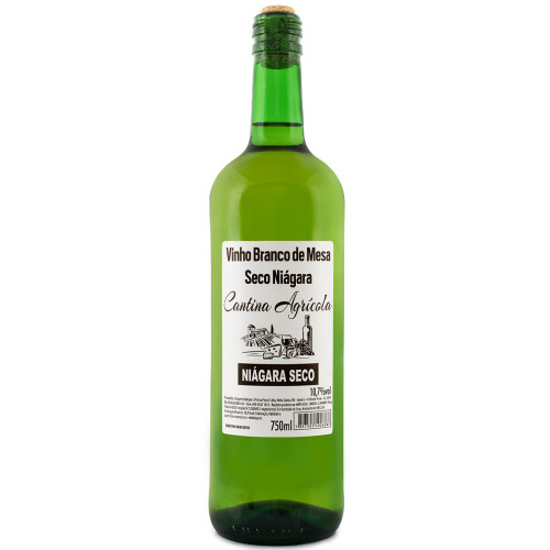 VINHO CANTINA AGRÍCOLA VIDRO 750ML NIÁGARA SECO - CX COM 12 UN
