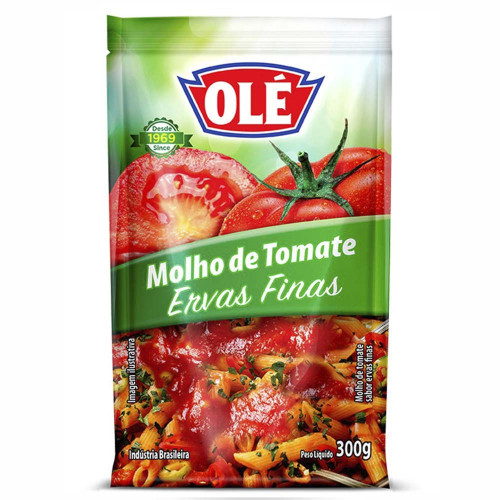 MOLHO DE TOMATE OLÉ 300GR ERVAS FINAS - CX COM 32 UN