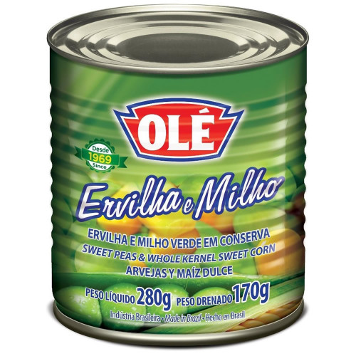 ERVILHA E MILHO OLÉ LATA 170GR - CX COM 24 UN