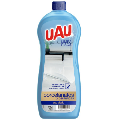 LIMPA PISOS UAU 750ML POCELANATOS E CERÂMICAS - CX COM 12 UN
