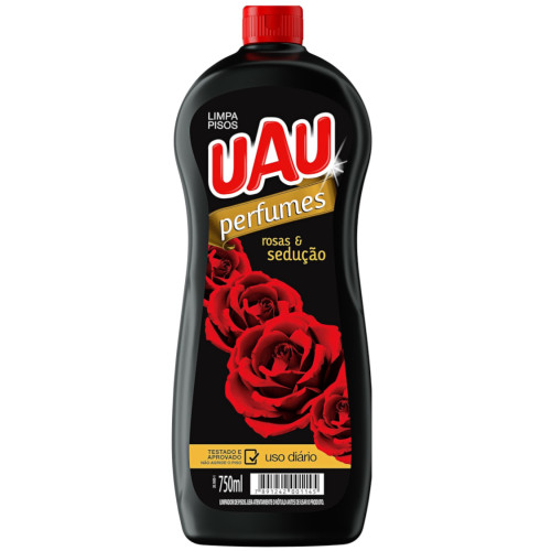 LIMPA PISOS UAU 750ML ROSAS E SEDUÇÃO - CX COM 12 UN