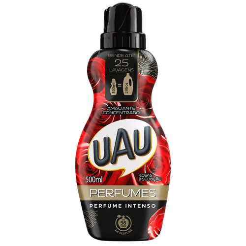 AMACIANTE CONCENTRADO UAU 500ML ROSAS & SEDUÇÃO - CX COM 12 UN