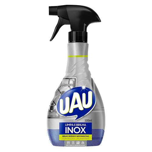 MULTIUSO UAU 500ML LIMPA E BRILHA INOX GATILHO - CX COM 12 UN