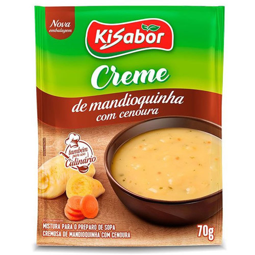 CREME DE MANDIOQUINHA COM CENOURA KISABOR 70GR - CX COM 15 UN