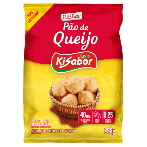 MISTURA P/ PÃO DE QUEIJO KISABOR 250GR - CX COM 12 UN