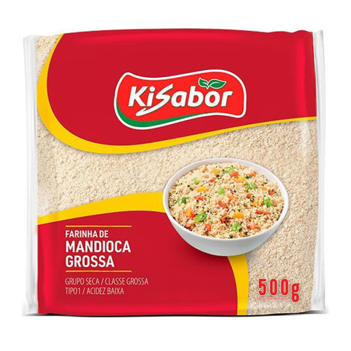 FARINHA DE MANDIOCA GROSSA KISABOR 500GR - FD COM 12 UN