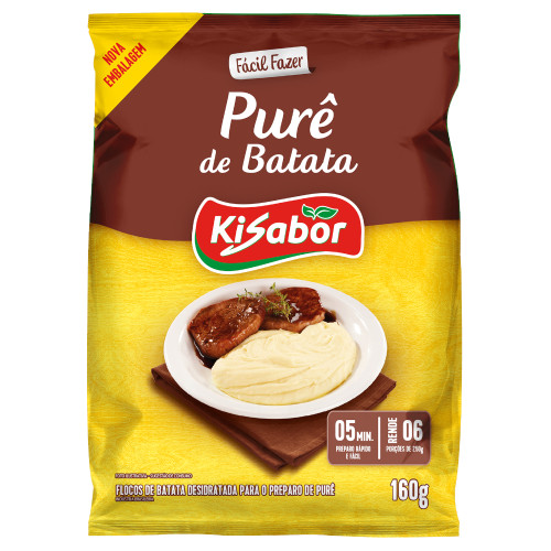 PURÊ DE BATATA KISABOR 160GR - CX COM 12 UN