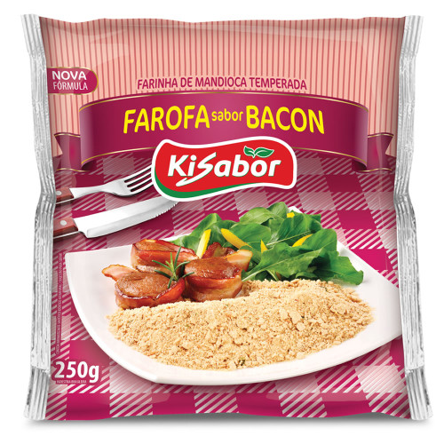 FAROFA SABOR  BACON KISABOR 250GR - CX COM 12 UN