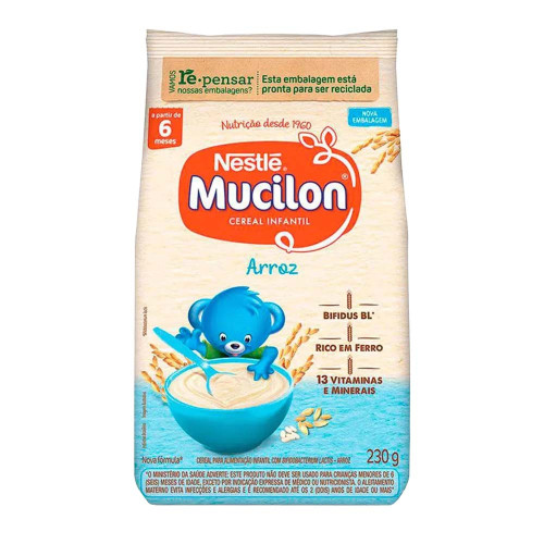 MINGAU MUCILON NESTLÉ SACHÊ 230GR ARROZ - CX COM 12 UN