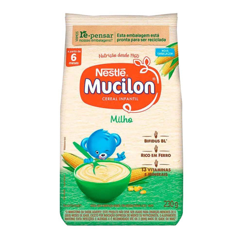 MINGAU MUCILON NESTLÉ SACHÊ 230GR MILHO - CX COM 12 UN