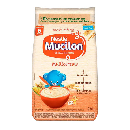 MINGAU MUCILON NESTLÉ SACHÊ 230GR MULTICEREAIS - CX COM 12 UN