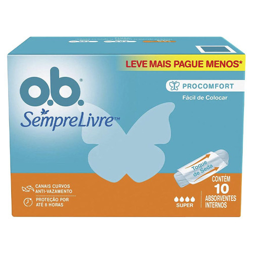 ABSORVENTE INTERNO O.B. C/ 8UN ORIGINAL SUPER - CX COM 10 DP