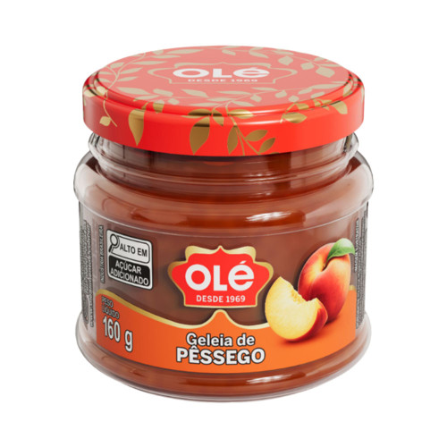 GELEIA DE COPO OLÉ 160GR PÊSSEGO - CX COM 12 UN