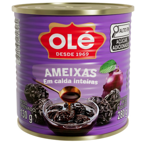 AMEIXAS EM CALDA OLÉ 130GR LATA - CX COM 12 UN