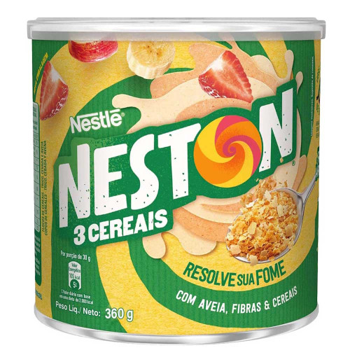 NESTON 3 CEREAIS 360GR LATA - CX COM 18 UN