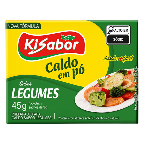 CALDO DE LEGUMES KISABOR 45GR - CX COM 24 UN