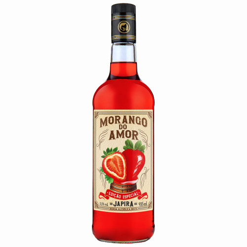CACHAÇA JAPIRA 935ML MORANGO DO AMOR - CX COM 6 UN