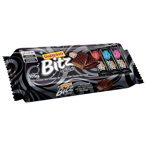CHOCOLATE DADINHO BITZ 105GR BLACK + CACAU - UNIDADE