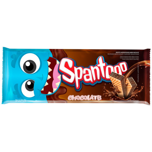BISCOITO WAFER SPANTOOO ITAMARATY CHOCOLATE 80GR - CX COM 50 UN