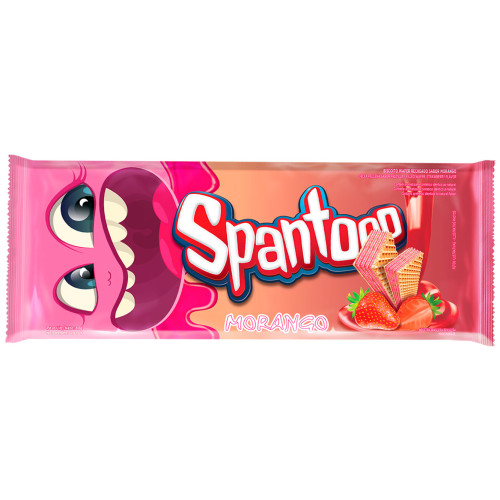 BISCOITO WAFER SPANTOOO ITAMARATY MORANGO 80GR - CX COM 50 UN