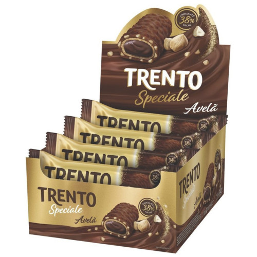 CHOCOLATE TRENTO SPECIALE COM AVELÃ 26GR AO LEITE - DP COM 12 UN
