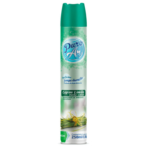 NEUTRALIZADOR DE AR PURO AR DOM LINE 250ML CAPIM LIMÃO - CX COM 12 UN