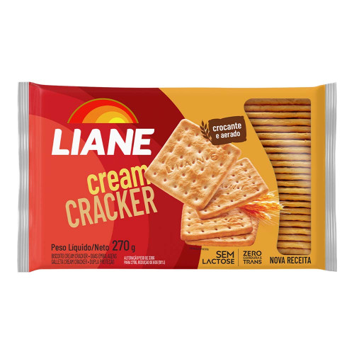 BISCOITO LIANE 270GR CREAM CRACKER - CX COM 30 UN