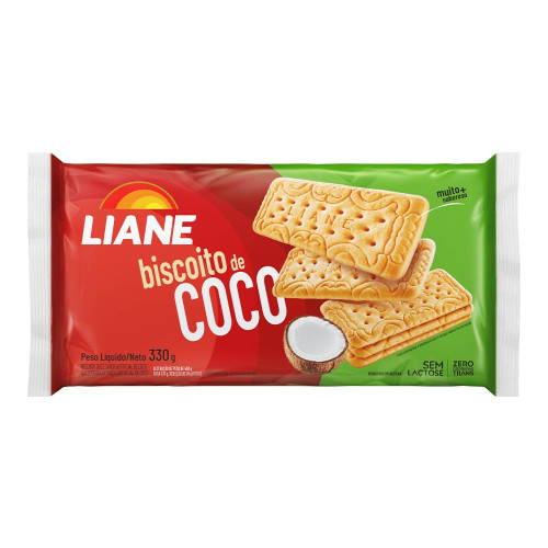 BISCOITO LIANE 330GR COCO - CX COM 30 UN