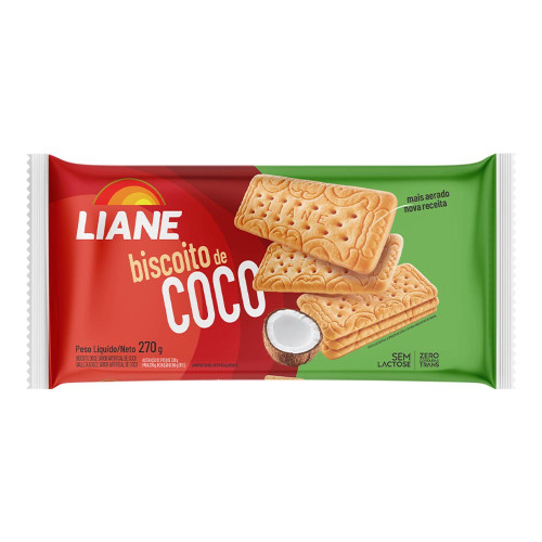 BISCOITO LIANE 270GR COCO - CX COM 30 UN