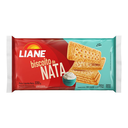 BISCOITO LIANE 330GR NATA - CX COM 30 UN