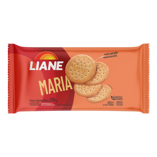 BISCOITO LIANE 270GR MARIA - CX COM 30 UN