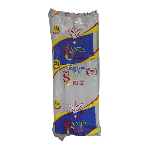 VELA SANTA CRUZ 25GR C/8UN NÚMERO 6- CX COM 24 PC