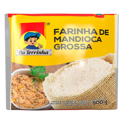 FARINHA DE MANDIOCA GROSSA TERRINHA 500GR CRUA - FD COM 12 UN