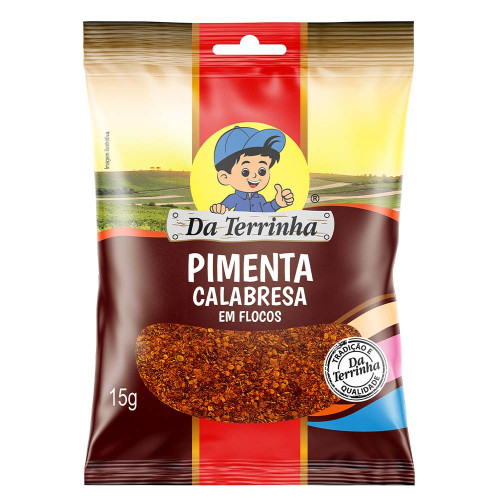 PIMENTA CALABRESA EM FLOCOS DA TERRINHA 15GR - CX COM 24 UN